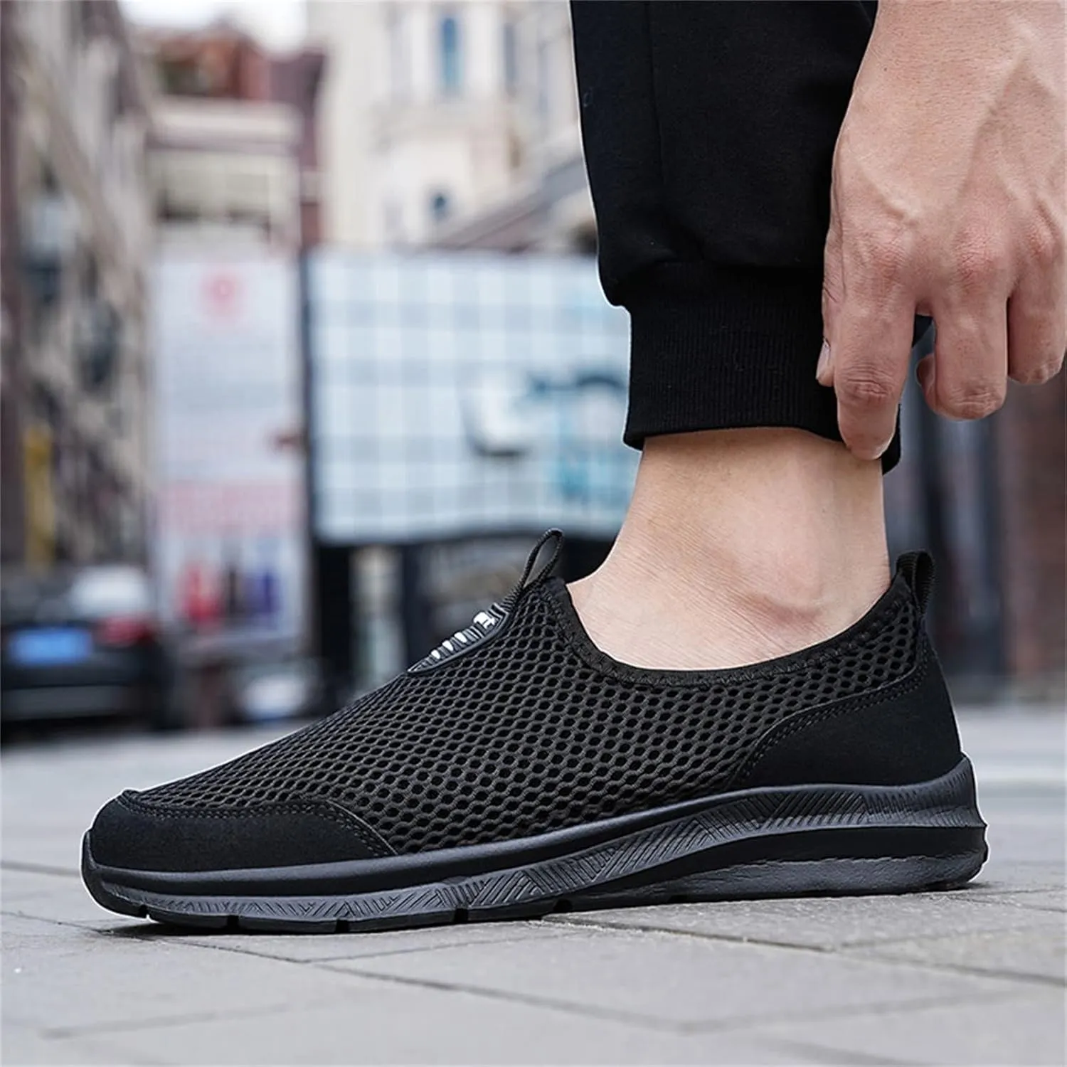 Womens Slip On Walking Shoes Lightweight Breathable Non Slip Womens Tennis Shoes High Top Woman Shoes Casual Women's Fashion Sneakers White Tennis Shoe Cross Trainer Shoe