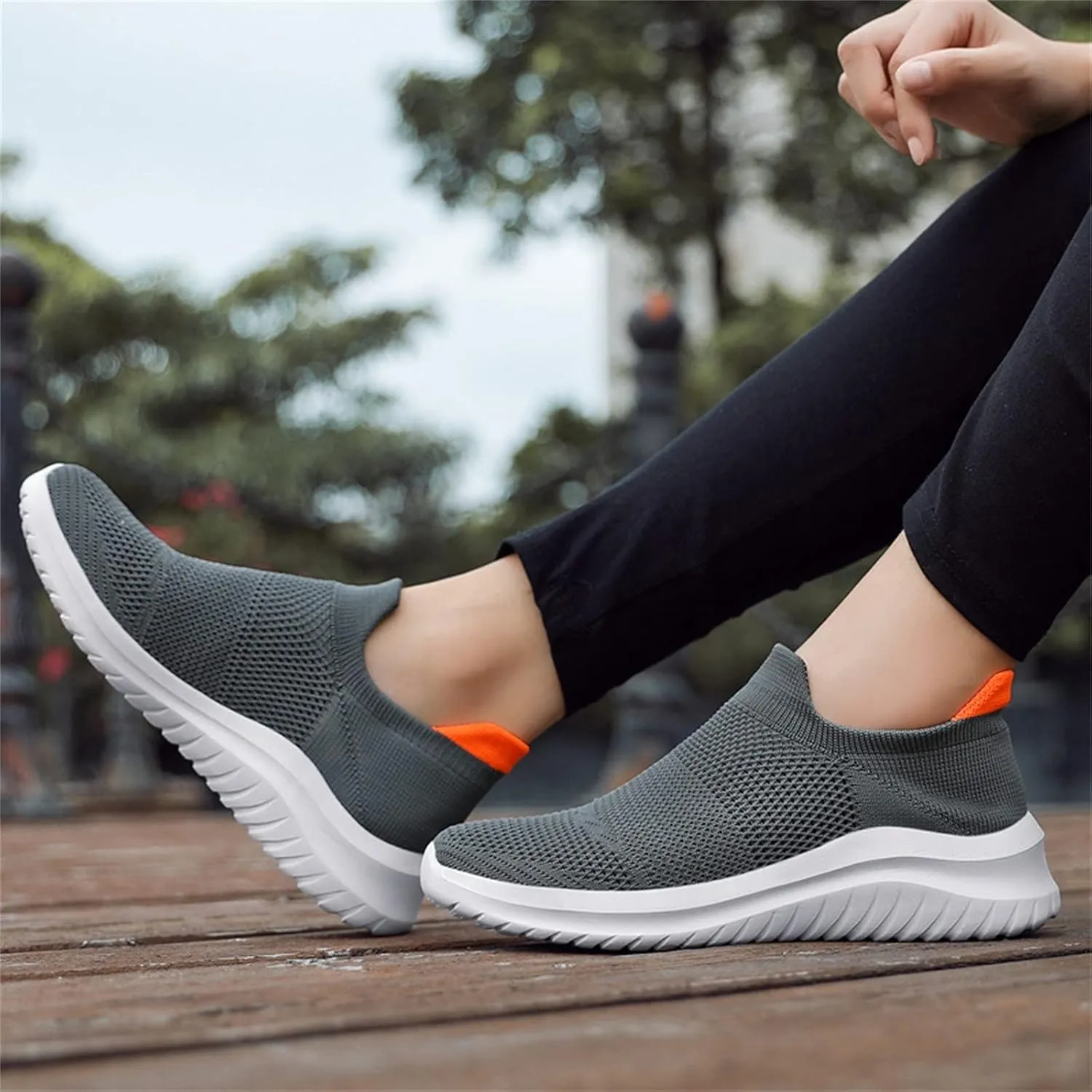 Womens Slip On Walking Shoes Non Slip Running Shoes Mens Casual Shoes Mesh Dress Casual Shoes Slip On Sneakers Black Tennis Shoe Cross Trainer Shoe