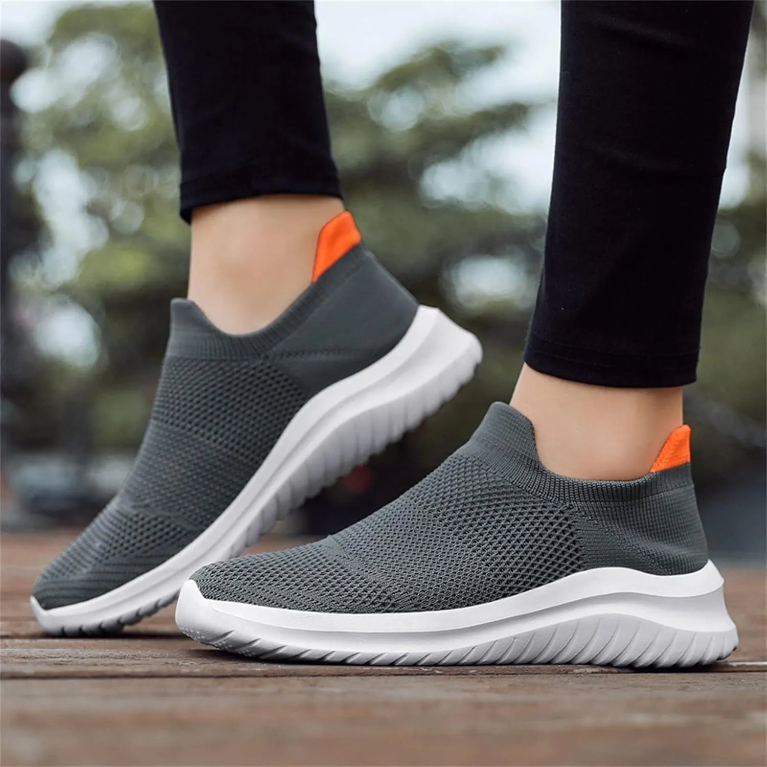 Womens Slip On Walking Shoes Non Slip Running Shoes Mens Casual Shoes Mesh Dress Casual Shoes Slip On Sneakers Black Tennis Shoe Cross Trainer Shoe