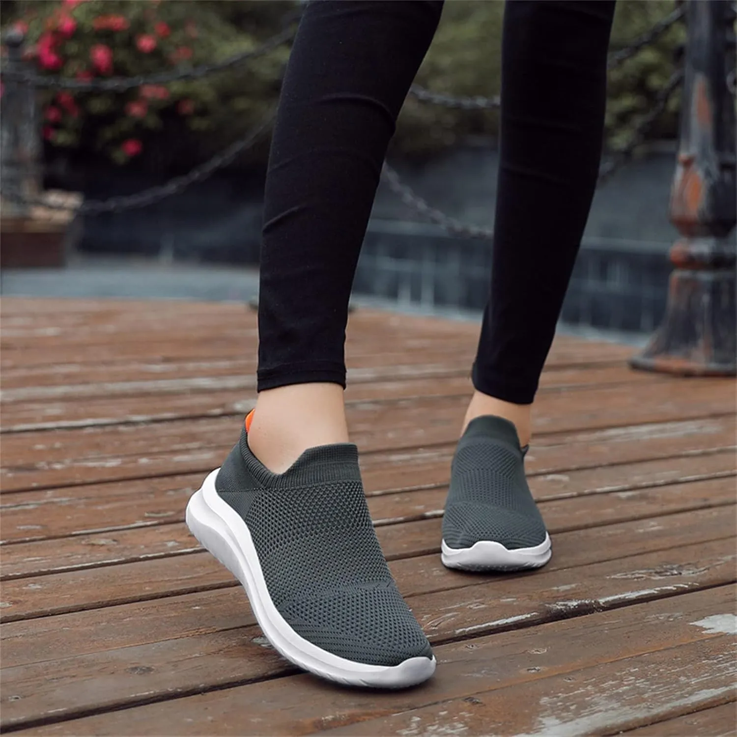 Womens Slip On Walking Shoes Non Slip Running Shoes Mens Casual Shoes Mesh Dress Casual Shoes Slip On Sneakers Black Tennis Shoe Cross Trainer Shoe