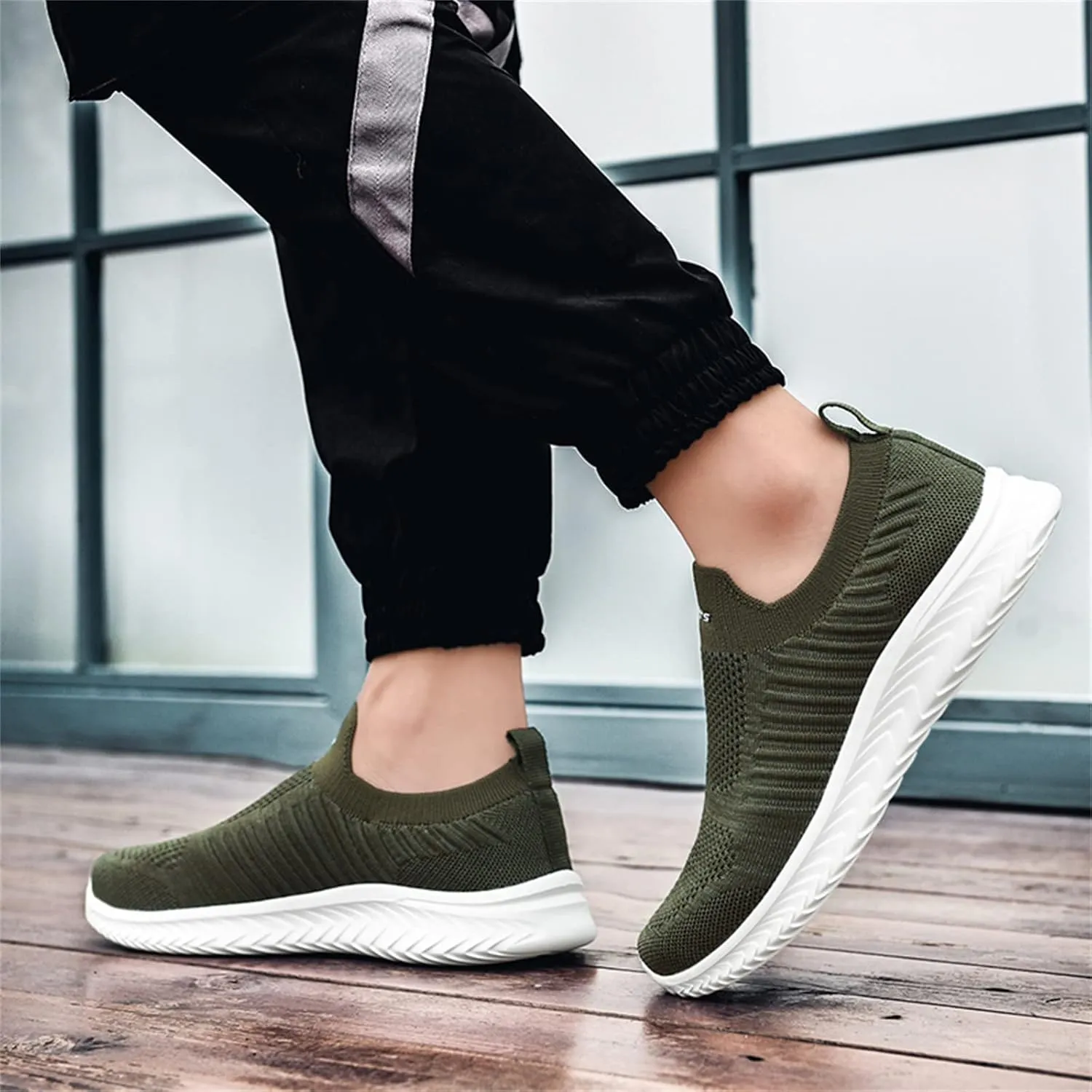 Womens Slip On Walking Shoes Non Slip Running Shoes Mens Dress Shoes Walking Casual Shoes for Fall Waterproof Sneakers White Tennis Shoe Loafers Shoe