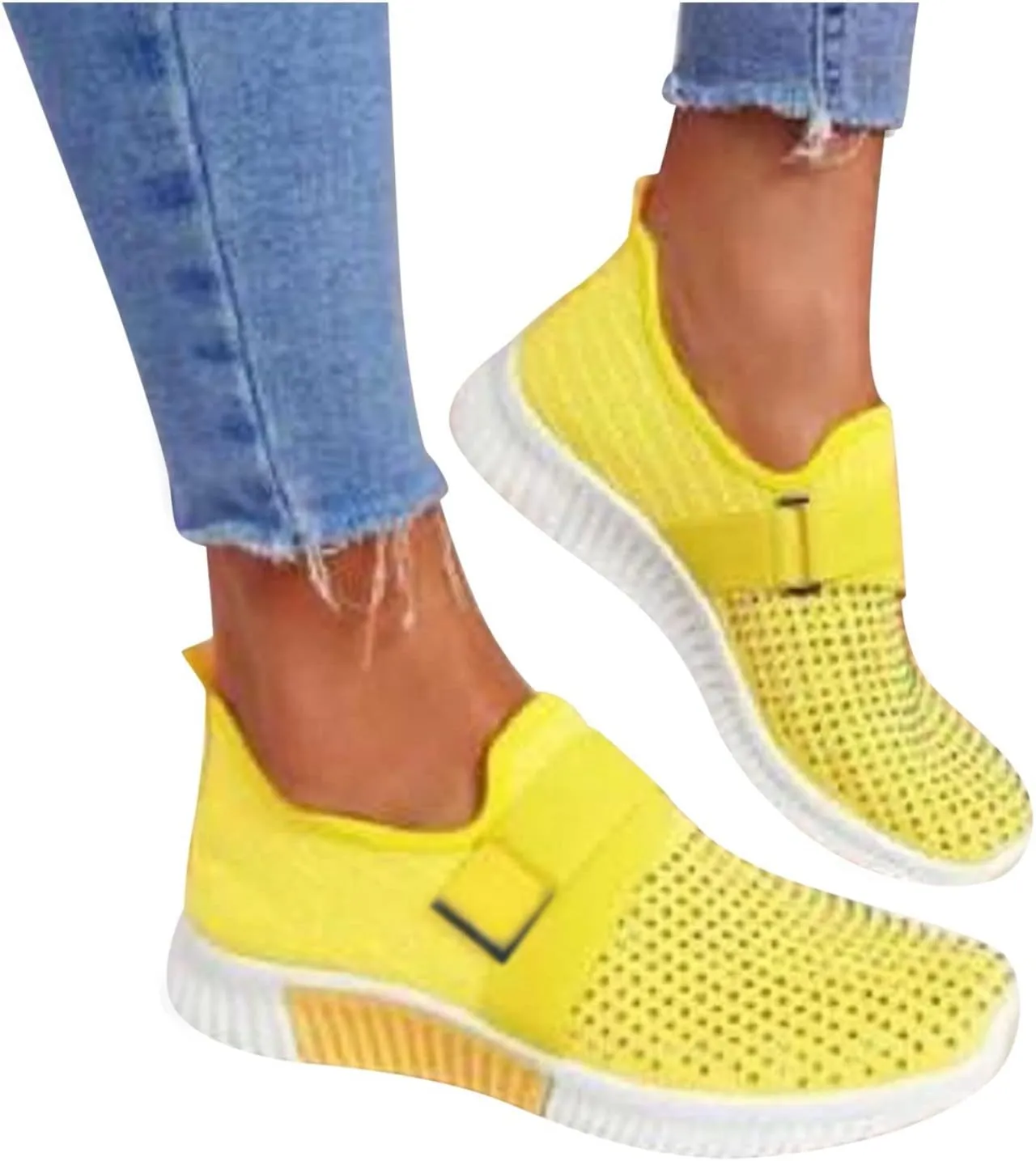 Women's Sneakers with Arch Support Slip On Wide Width Ortho Arch Support Sneakers for Women Walking Shoes Womens Wide Shoes Dressy Casual Womens Black Sneakers Cute Comfy Work Shoes for Women