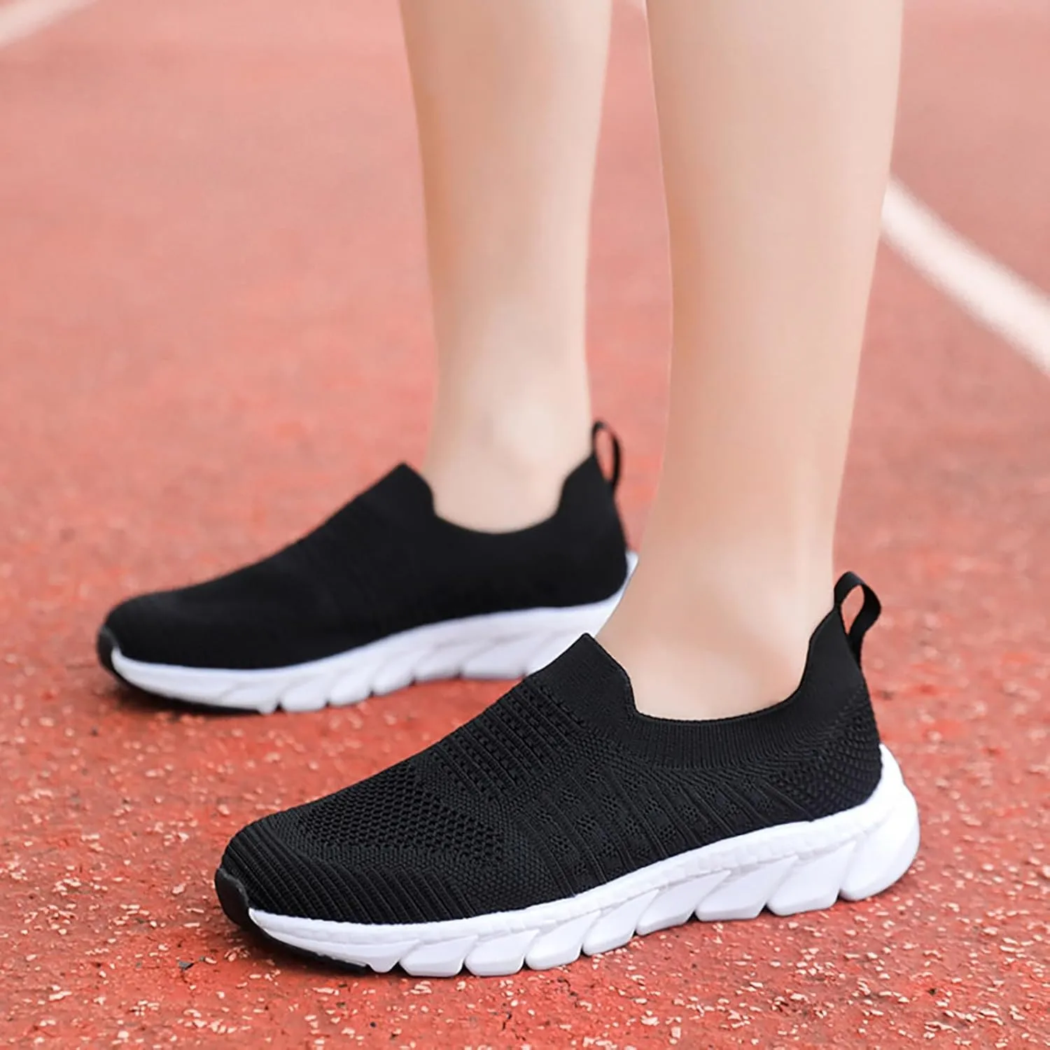 Women's Walking Shoes Cushion Comfortable Breeze Shoes Walking Shoes Women Arch Support Casual Shoes Slip On Wedge Sneakers Platform Tennis Shoe White Loafers