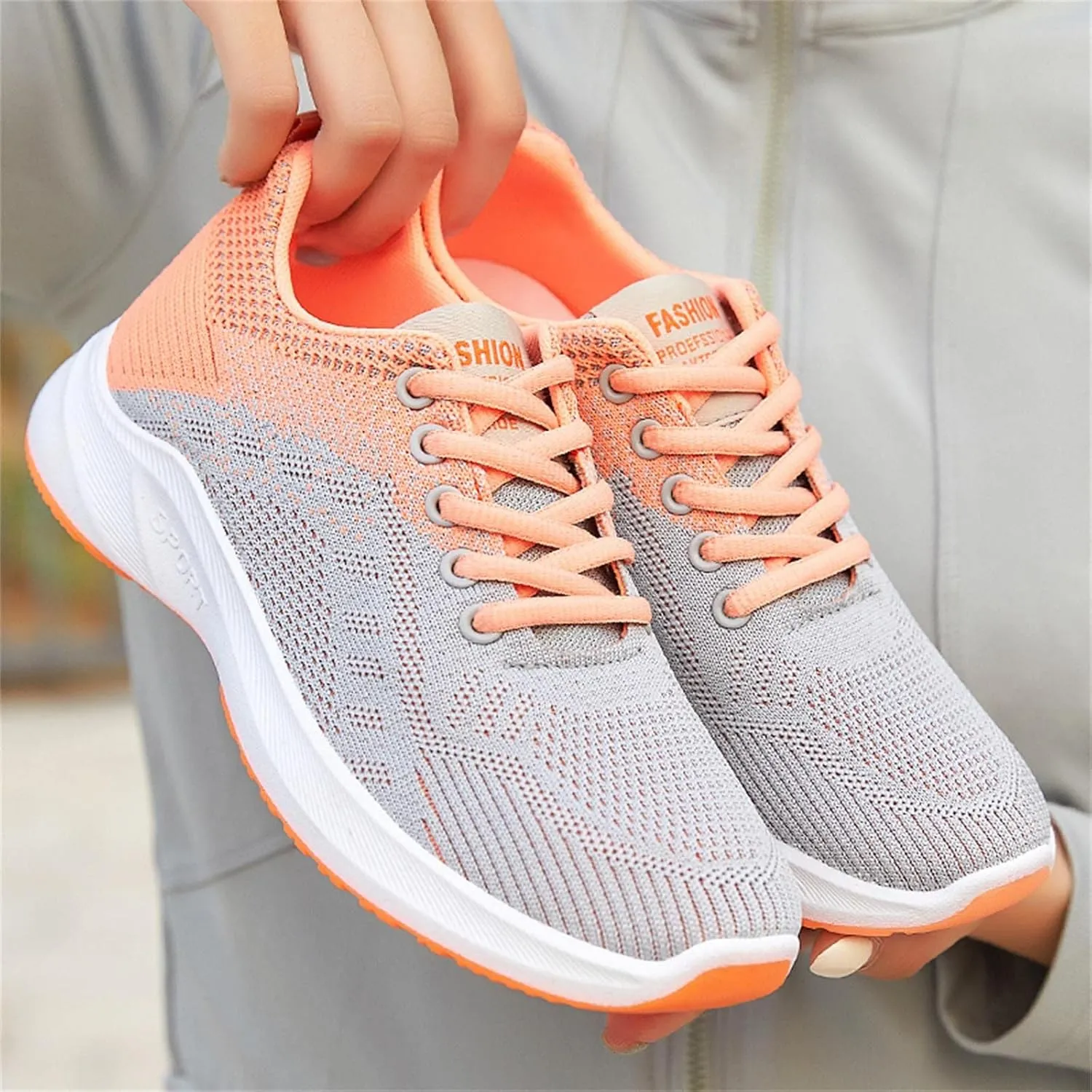 Women's Walking Shoes Mesh Breathable Lightweight Fashion Non Slip Work Shoes Women Sport Men Shoes Casual Casual Sneakers Brown Tennis Shoe Cross Trainer Shoe