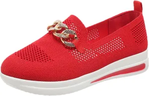 Womens Walking Sneakers Casual Cute Fashion Walking Sneaker Ladies Comfort Wear Slip on Breathable Lightweight Shoes