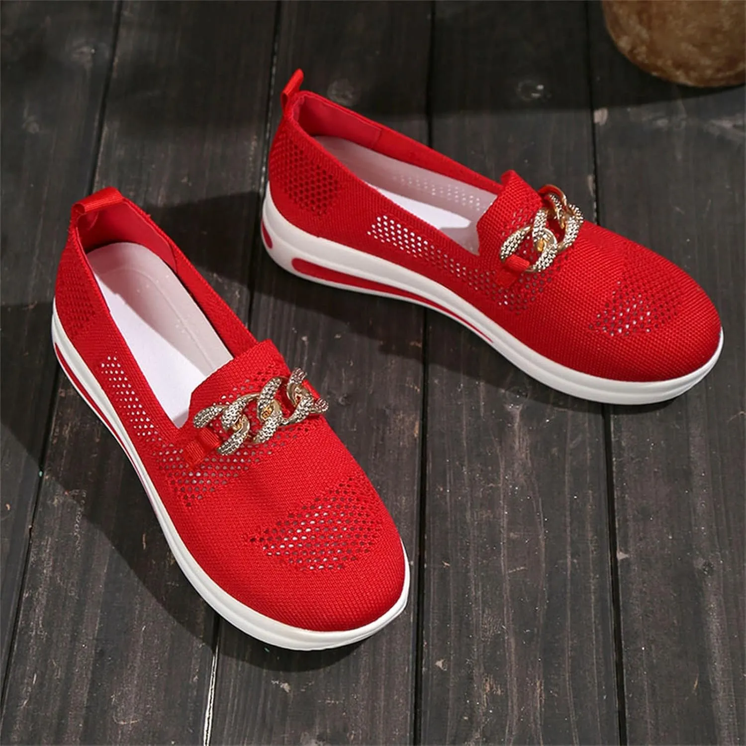 Womens Walking Sneakers Casual Cute Fashion Walking Sneaker Ladies Comfort Wear Slip on Breathable Lightweight Shoes