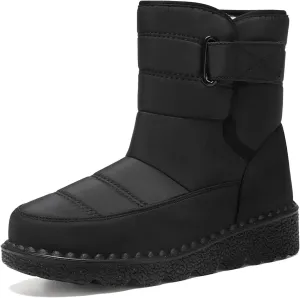 Women's Winter Boots Warm Faux Lined Ladies Snow Boots Fashion Mid Leather Boots Water Proof Hiking Boots Woman
