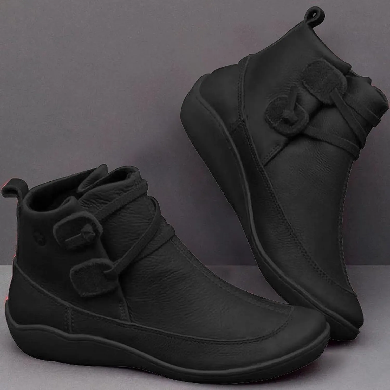 Work Boots for Women Ankle Wide Width Booties Women Womens Boots Ankle Low Heel Mens Casual Boot Solid Color Comfy Casual Pump Closed Toe Stacked Heel