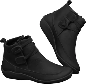 Work Boots for Women Ankle Wide Width Booties Women Womens Boots Ankle Low Heel Mens Casual Boot Solid Color Comfy Casual Pump Closed Toe Stacked Heel