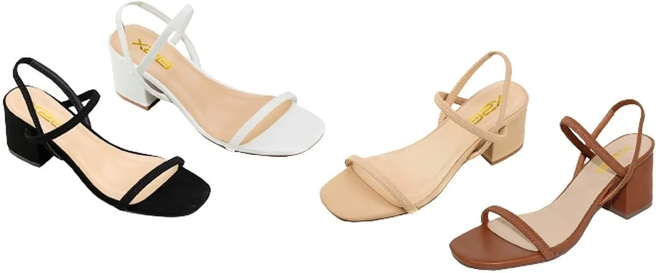 X2B Women Low Block Heel Sandals
