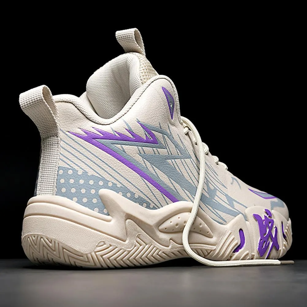 YAXE Unisex High Top Breathable Mesh Basketball Shoes Lightweight Shock Absorption and Training Sneakers