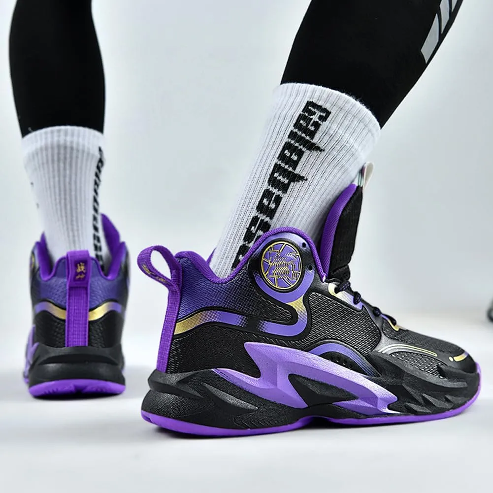 YAXE Unisex High Top Breathable Mesh Basketball Shoes Lightweight Shock Absorption and Training Sneakers