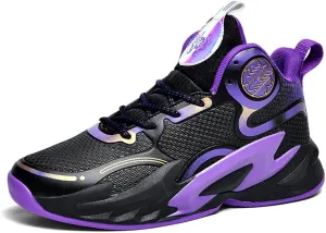 YAXE Unisex High Top Breathable Mesh Basketball Shoes Lightweight Shock Absorption and Training Sneakers