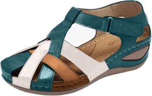 ZBYY Summer Women Sandals Casual Cutout Gladiator Wedge Sandals Loafers Ankle Strap Comfortable Outdoor Platform Shoes