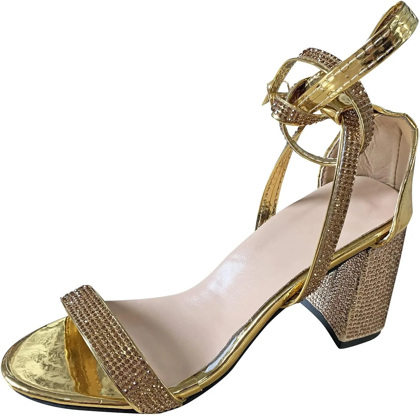 ZBYY Women's Strappy High Heel Sandals Formal Dressy Heeled Shoes High Heel Ankle Strap Open Toe Party Pump Sandals