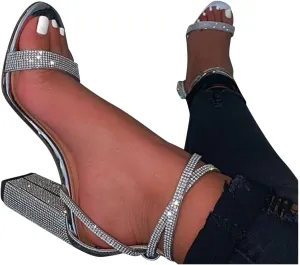 ZBYY Women's Strappy High Heel Sandals Formal Dressy Heeled Shoes High Heel Ankle Strap Open Toe Party Pump Sandals