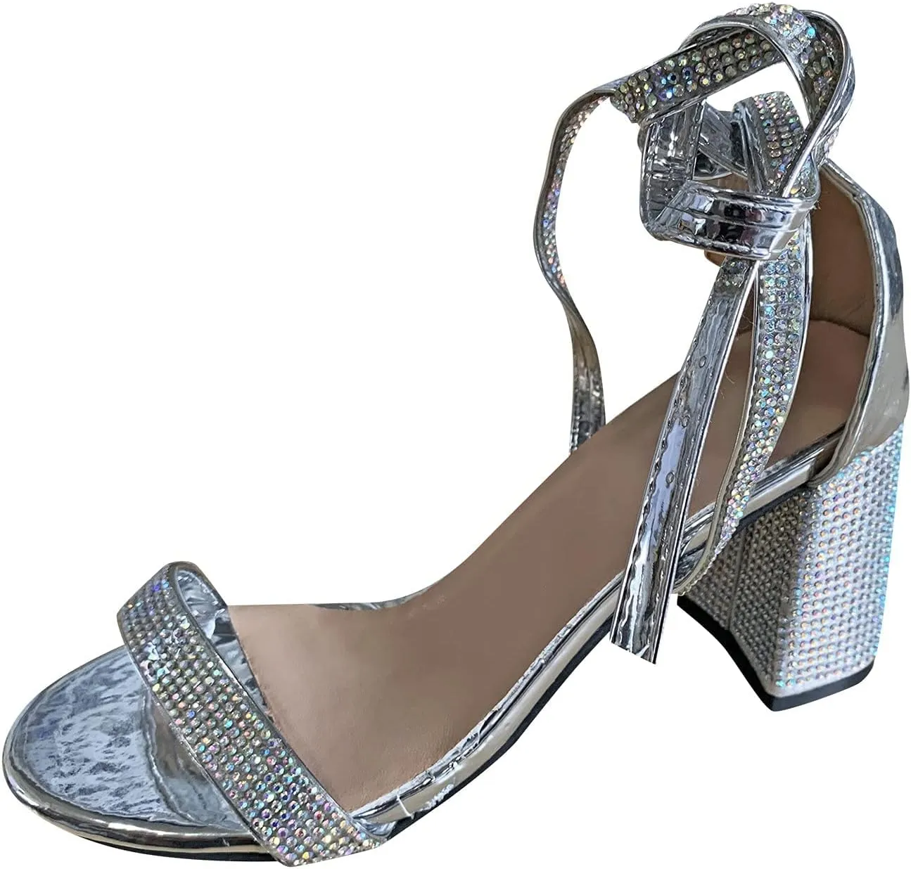 ZBYY Women's Strappy High Heel Sandals Formal Dressy Heeled Shoes High Heel Ankle Strap Open Toe Party Pump Sandals